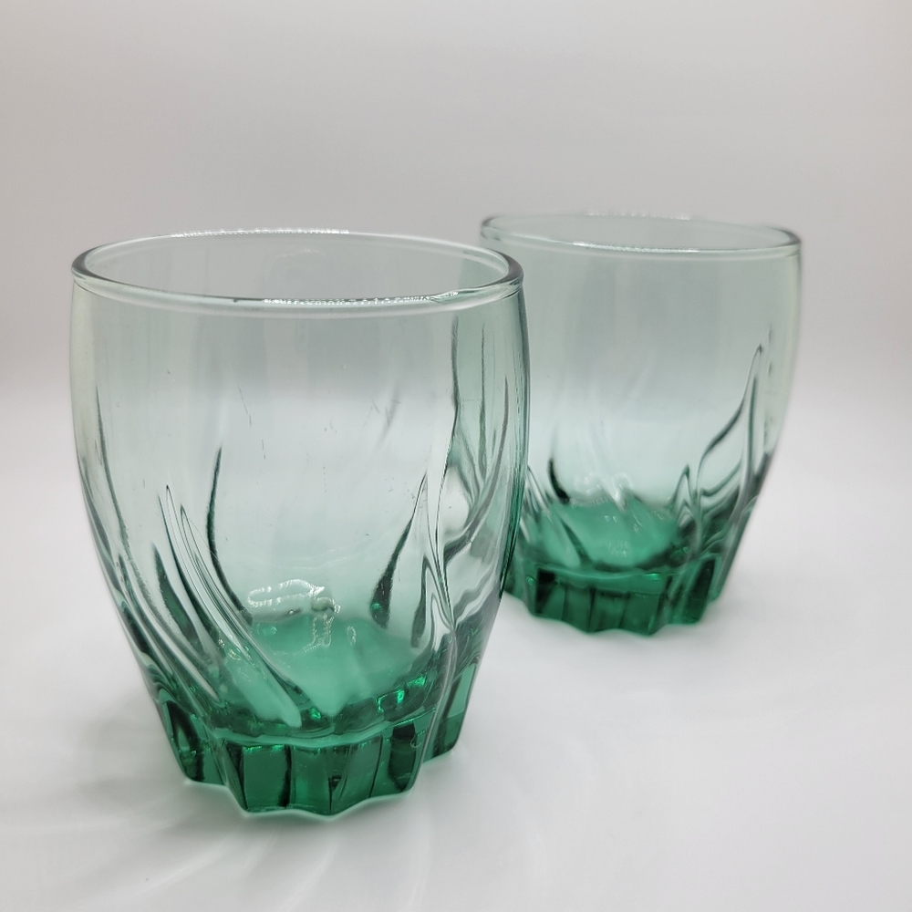 Anchor Hocking | Vintage Central Park Fern Green Glasses set of 2